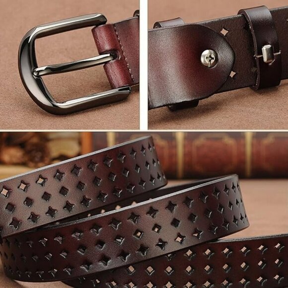 Leather Belts for Women, Soft Leather Women\'s Belts with Pin Buckle main image 2